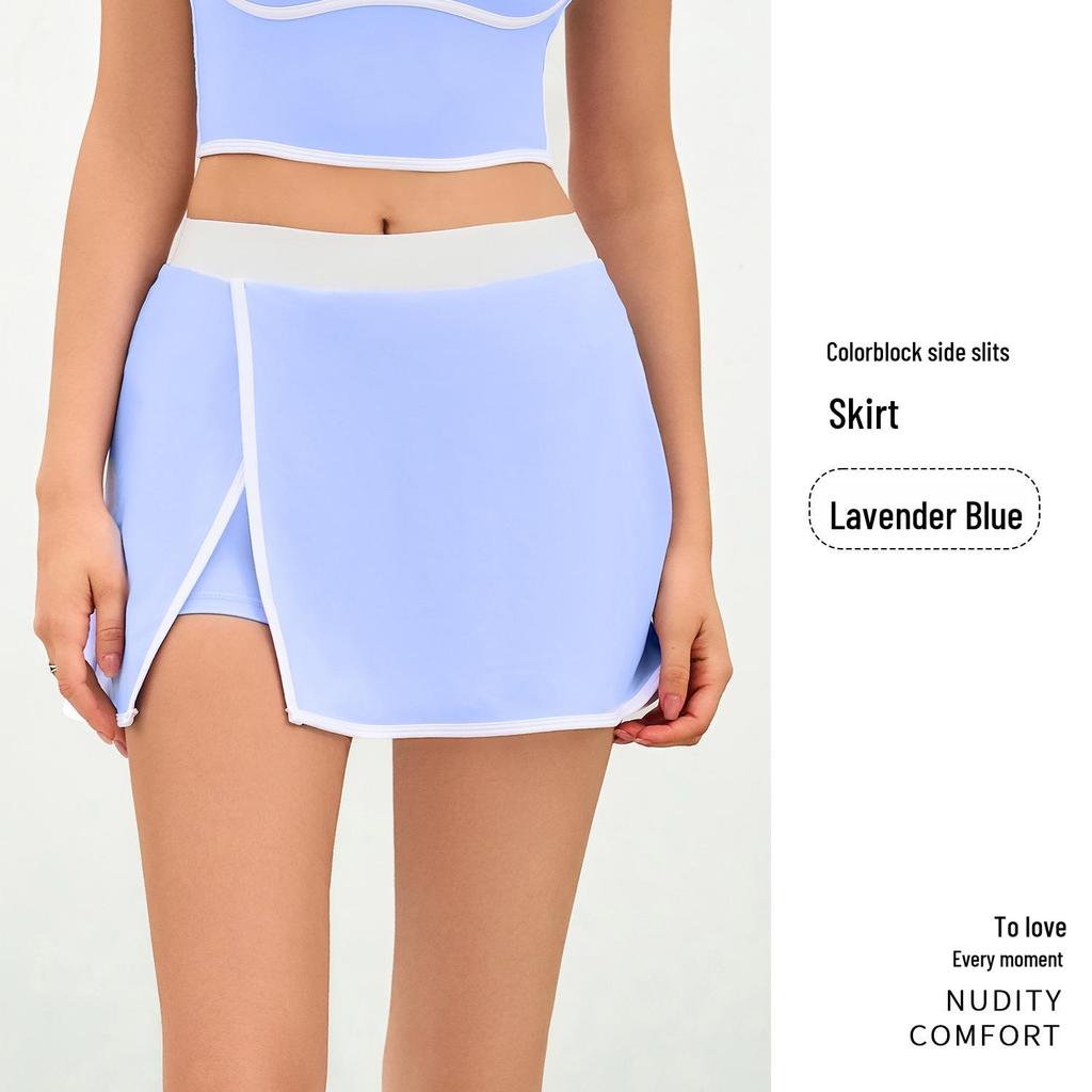 2025 Sommer Colorblock Schnelltrocknender Damen Sport Skort - Hochelastische Yoga- & Fitnessbekleidung