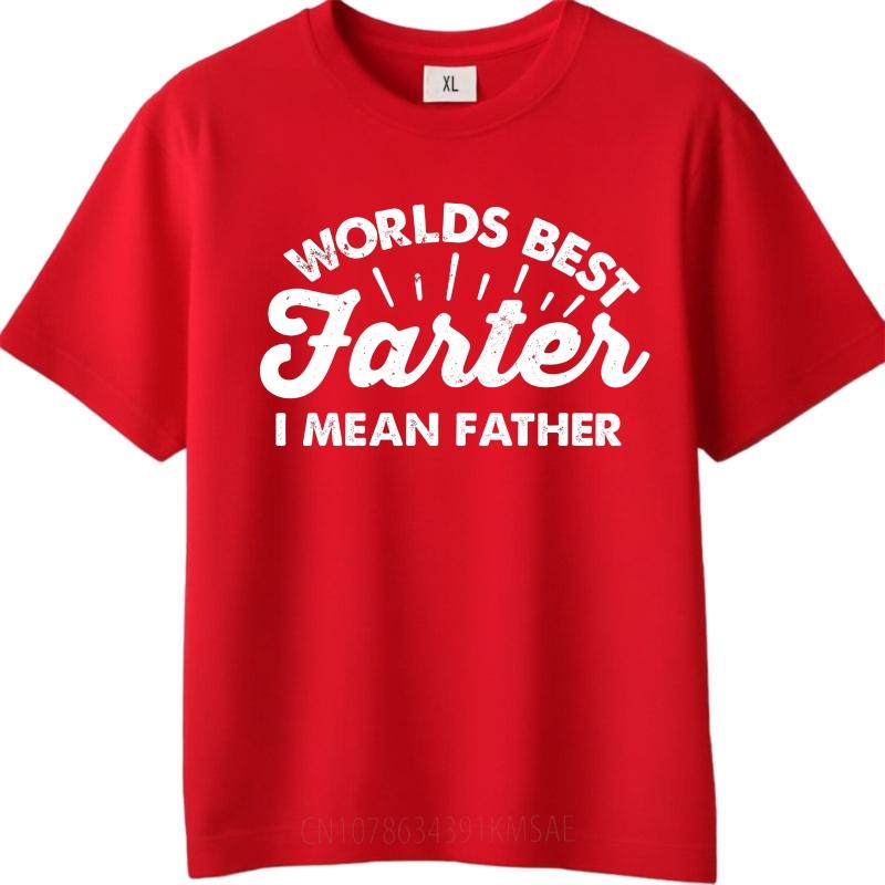 Anime ONeck Unisex Tshirt Black Summer Boys T Shirt Worlds Best Farter I Mean Father Short Sleeve Adult Crew Neck Tshirt