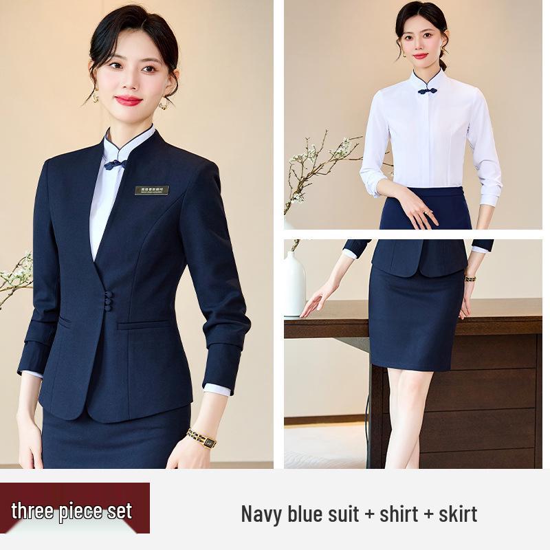 High-End Women's Workwear Set: Business Suit, Hotel Reception, Flight Attendant, Beauty Salon Uniform