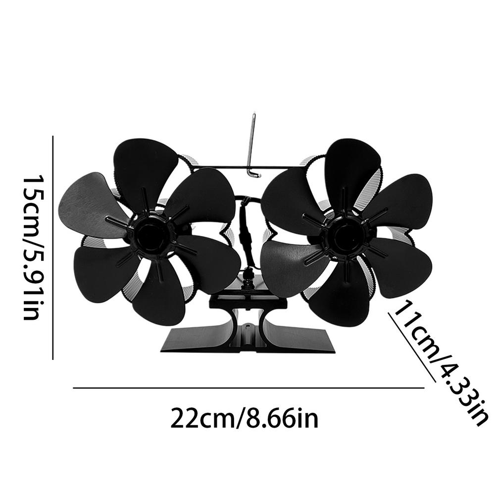 Powered Stove Fan Upgrade 12Blades Fireplace Stove Fan Wood Stove Fan Fireplace Stove Accessories For Large Room Log Burner