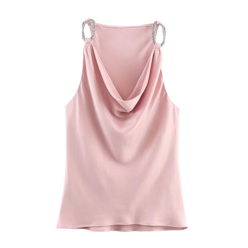Za Export New Arrival Women's Clothing ZR Fashion Style Fashionable All-Match Beaded Silk Satin Texture Tops 5029211