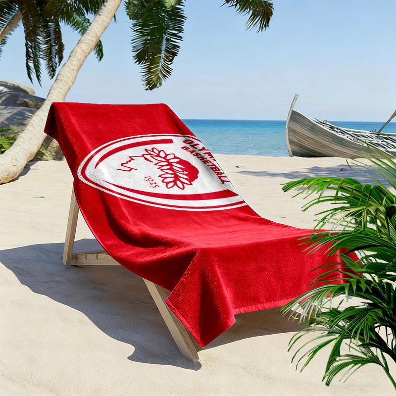 Olympiacos Print Beach Towel, Large Soft Quick Dry Towel for Beach Camping Swimming