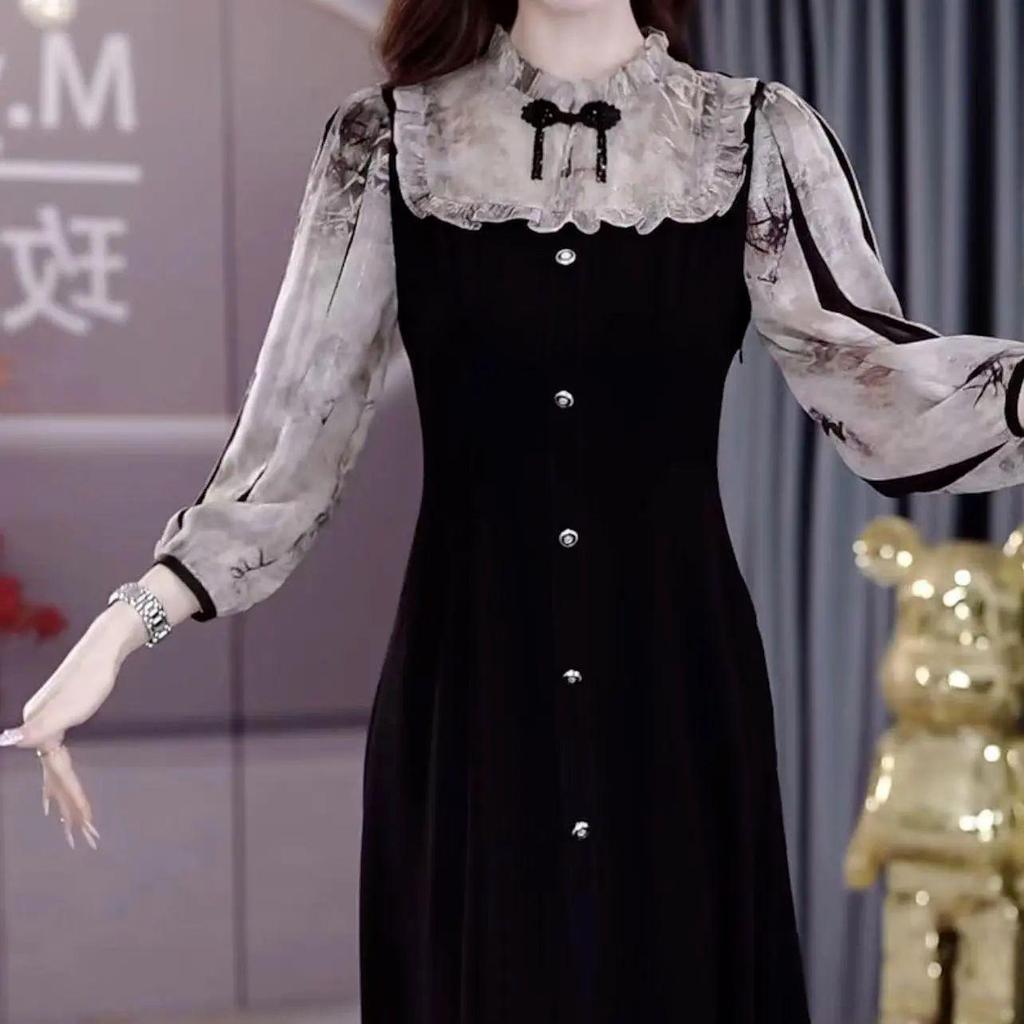 2025 Chic Slimming Summer Faux Two-Piece Dress for Moms