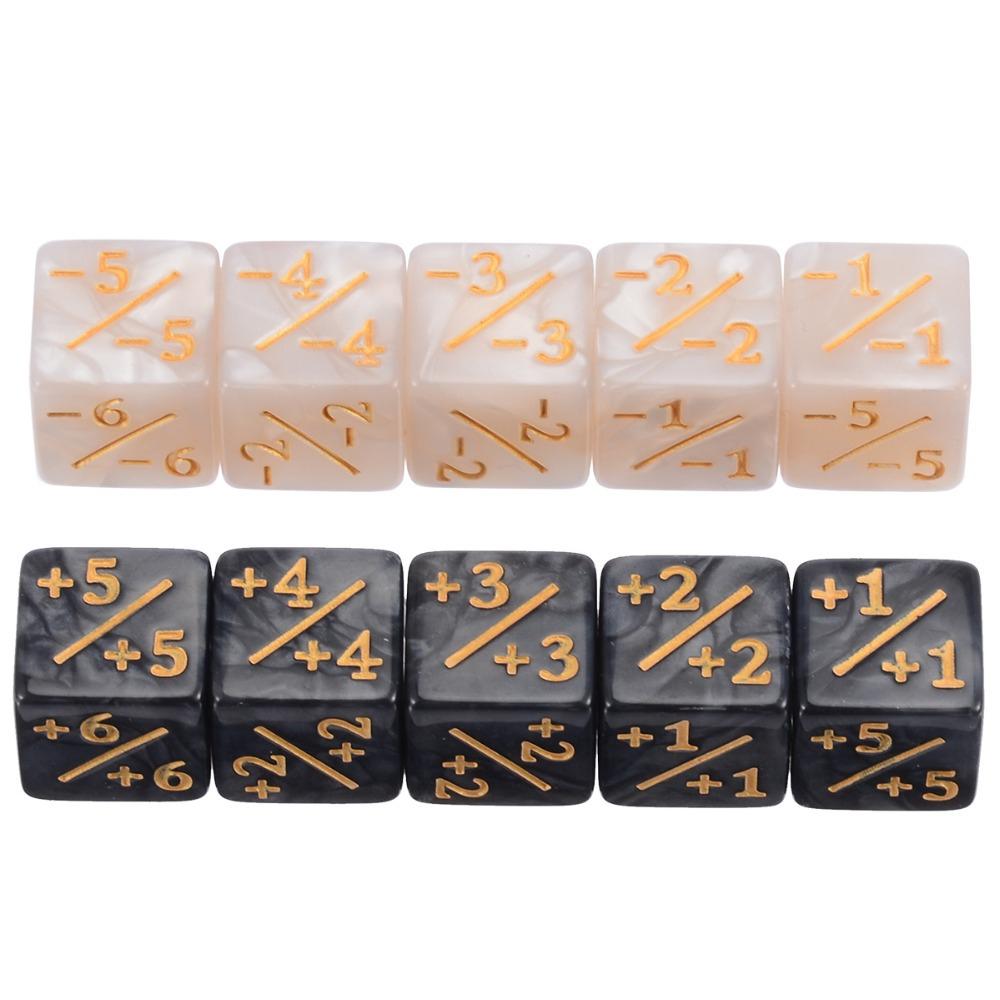 10Pcsset 16Mm D6 +1-1 Dice For Magic The Gathering Game Counting Math Teaching Counters