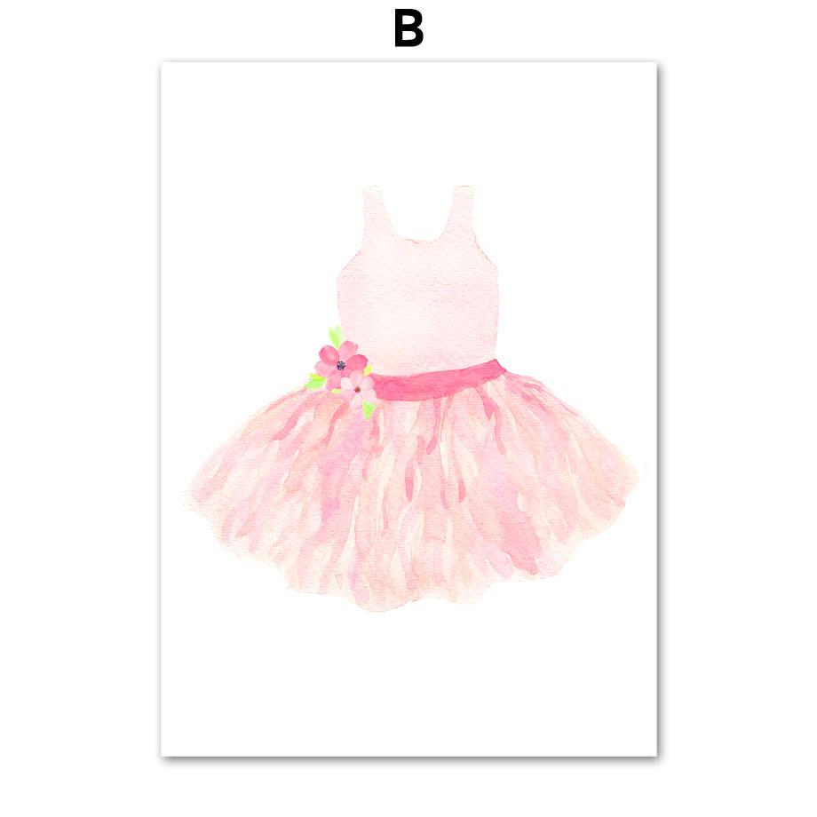 Pink Girl Bowknot Ballet Shoes Name Custom Nursery Wall Art Canvas Painting Posters And Prints Pictures For Baby Kids Room Decor