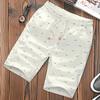 Summer Shorts Men Fitness Sport Elastic Waist Drawstring Shorts Men's Beach Pants Calf-length Design Fish Bone Printing Male