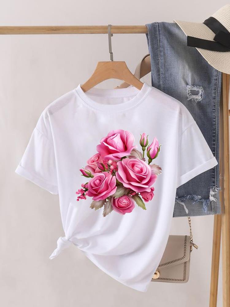 Aquarell Schmetterling Niedlich 90er Kleidung Damen Kurzarm T-Shirt Frauen Print Weiblich Grafik T-Shirts Mode Kleidung Lässiges T-Shirt