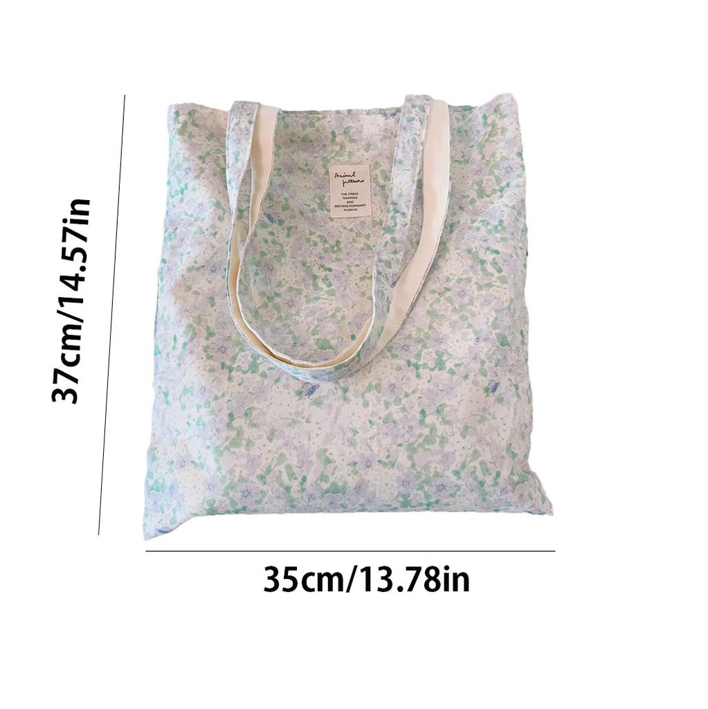 1 Piece Sweet France Style Shoulder Bag Chic Fashion Aesthetic Floral Crossbody Bag for Girl High Capacity Canvas Storage Bag