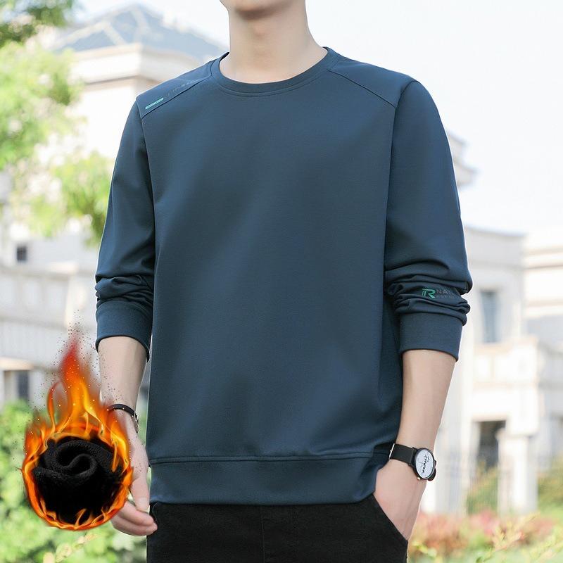Sweater Men'S Spring And Autumn Crew Neck Pullover Comfortable Bottom Shirt Youth Versatile Large Size Sports Casual Top