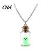 Goth Jewelry Collection Ghost in Bottle Necklace, Glow The Dark Halloween Glass Pendant Charm Jewelry, Adopt A Ghost/Cat/Dog Necklace for Men