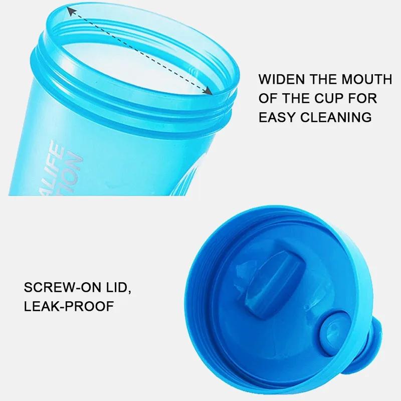 400Ml Whey Protein Powder Mixing Bottle Sports Fitness Gym Bottle Outdoor Portable Plastic Drinking Bottle Sports Shaker Bottles