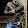 European & American Men's Stand Collar Punk Motorcycle Leather Jacket for Teens and Adults