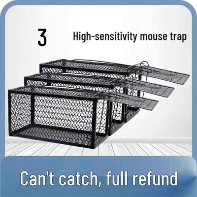 High-Sensitivity Double Spring Mouse Trap Cage - Sturdy, Thickened Black Design for Efficient Mouse Catching