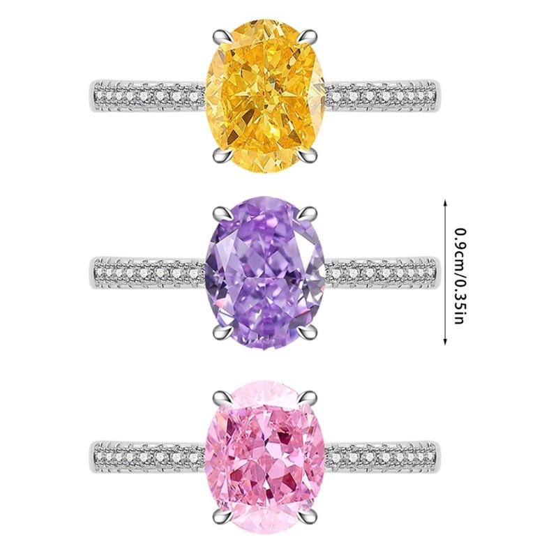 Stylish Adjustable Open Band Oval Zircon Rings For Daily Wear And Special Occasions