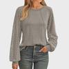 2025 Spring/Fall Women's Lace Stitching Round Neck Long-Sleeve T-Shirt