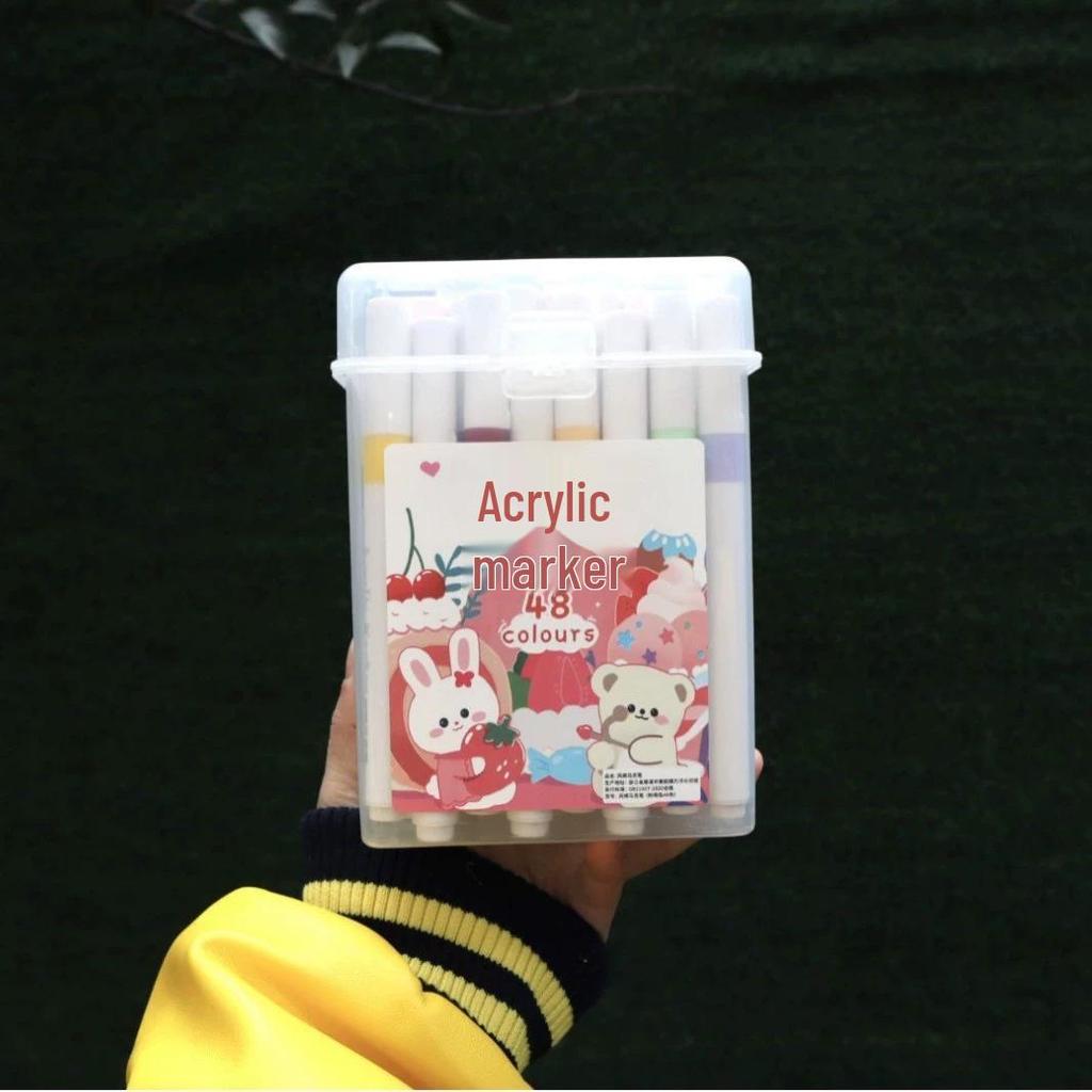 Acrylic Marker - Washable, Non-Bleed, Quick-Drying, Layerable, Waterproof Pen for Art & School.