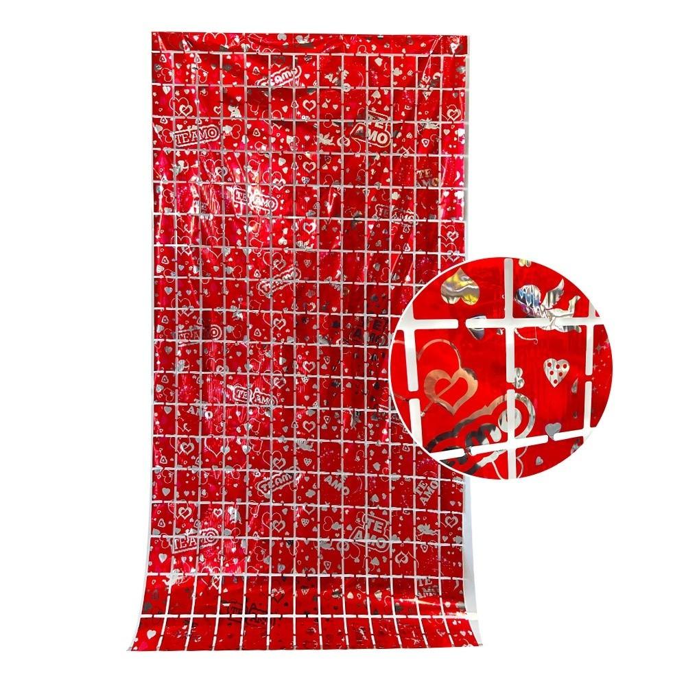 Bowknot Valentine's Day Party Backdrop Love Heart Streamers Hanging Curtains  Birthday Party