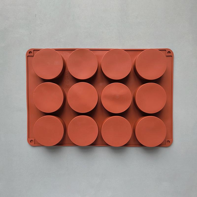 Round Chocolate Cookie Molds Chocolate Silicone Mold 12-Cavity Cylinder Silicone Molds For Jelly Mini Cakes Muffin Baking