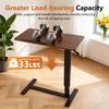 Mobile Standing Desk 31.5" with 70-degree Tiltable Desktop, Overbed Bedside Table Rolling Wheels, Height Adjustable Laptop for Home Office, Bed, Sofa