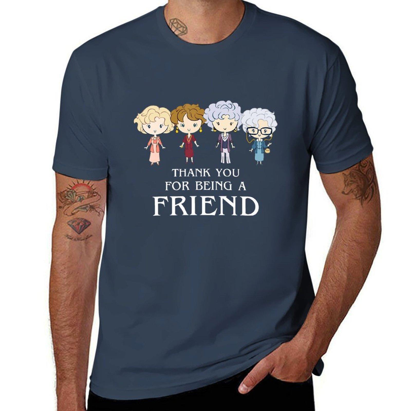 Thank You For Being A Friend Tshirt Simple Line Art Print Tee S