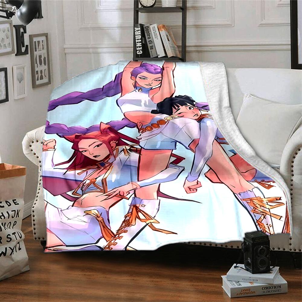 1pc KPop Demon Hunters5 Blanket, Gift, for Men and Women, Soft Blanket, Good for Sofa Bed Couch Travel, Lightweight Flannel Blanket