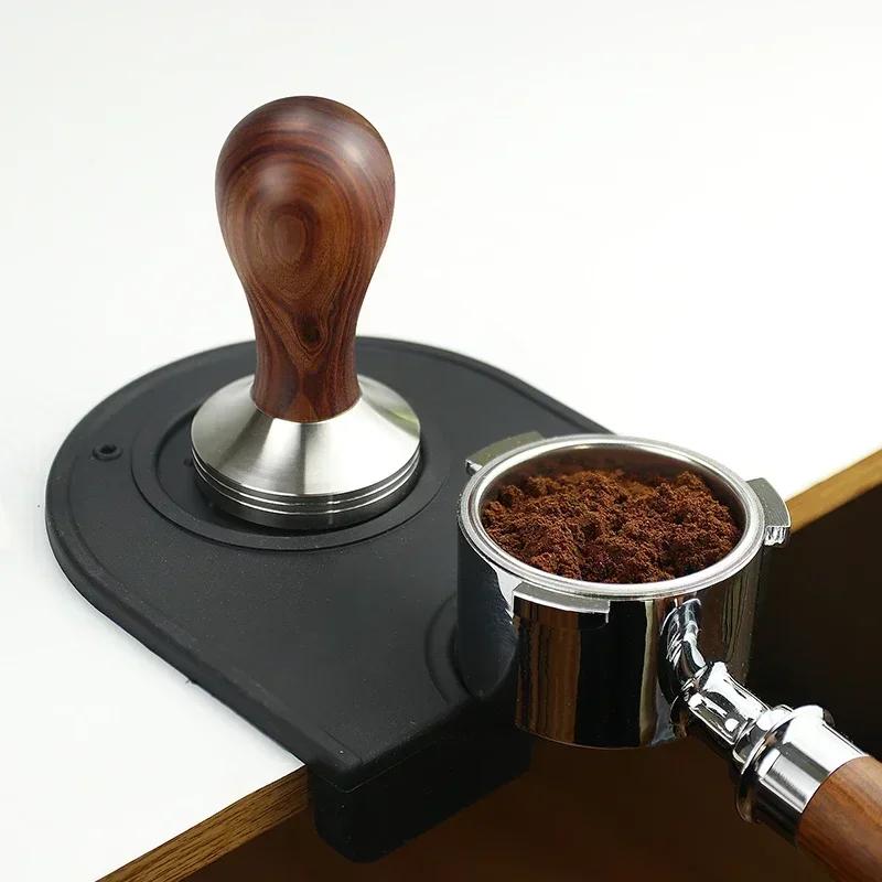 Coffee Powder Pad Non-Slip Silicone Tamping Station Espresso Mat for Home Cafe Barista Tools Black Accessories Kitchen Supplies