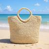 New Straw Bag Women's Simple Solid Color Hand-woven Bag Large Capacity Handbag Holiday Beach Bag
