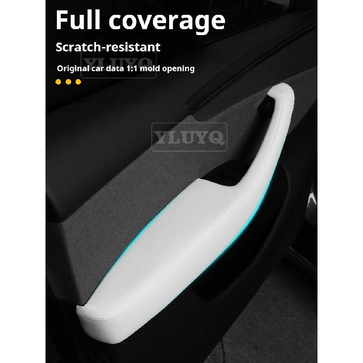 2026 for Tesla Juniper Model 3/Y Highland Rear Air Vent Cover Center Console Leather Armrest Box Anti-Scratch Car Accessories