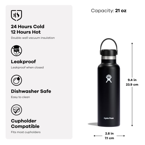 Standard Mouth 21oz (621ml) Trillium Stainless Steel Water Bottle (Official Japanese Product)