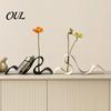 Curved Bookshelf 3D Printed Wave Bookshelf, Modern Abstract Ribbon Style Book Stand, Elegant White Rack Desk Organizer for Magazines, Flower Vase Home