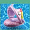 Adorable Cartoon Car Baby Swim Ring Thickened With Steering Wheel And Horn For Toddlers Water Play