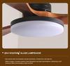 Mid-Century Retro Silent Ceiling Fan Light with Solid Wood Style and Full Spectrum Eye Protection for Bedroom, Living Room, or Dining Room.