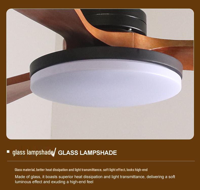 Mid-Century Retro Silent Ceiling Fan Light with Solid Wood Style and Full Spectrum Eye Protection for Bedroom, Living Room, or Dining Room.