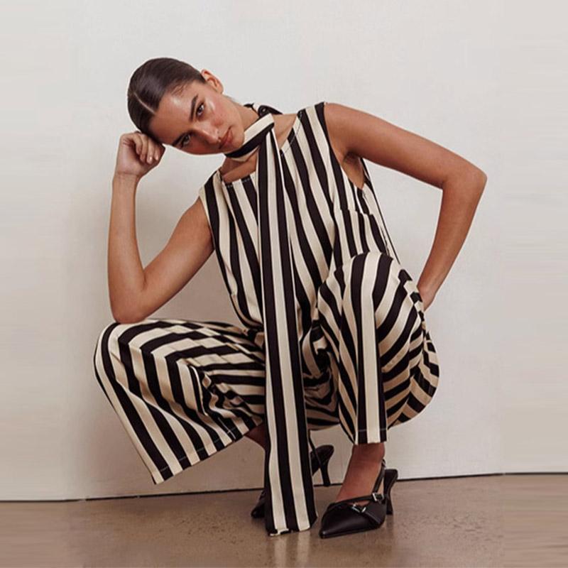 Summer Fashion Casual Stripe Print Pants Sets Women Short Sleeves Shirt +Wide Leg Trousers Two Piece Set Female