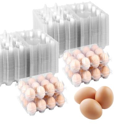 50 Adet Yumurta Tutucu Şeffaf Plastik Kartonlar 12'li Yeniden Kullanılabilir Kasa Ev Çiftlik için
