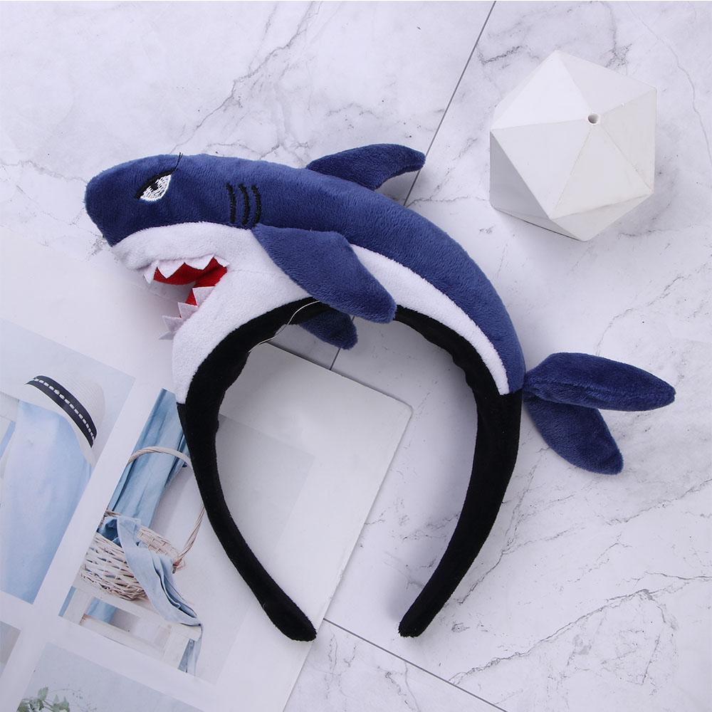 Washing Face Hair Accessories Women Plush Shark Fish Cartoon Hair Hoop Hairband Dinosaur Headbands