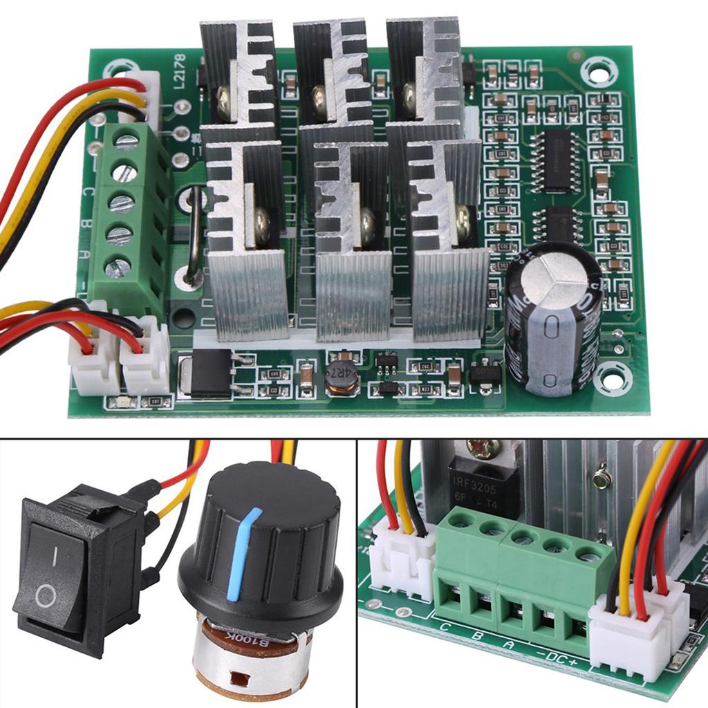 Motordrehzahlschalter DC 5V‑36V 15A 3-Phasen Bürstenloser Motor Drehzahlregler CW CCW Reversierschalter