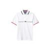 Solid Color Logo Embroidered Casual Short Sleeve Polo Shirt Men Tops White 78E7858-112