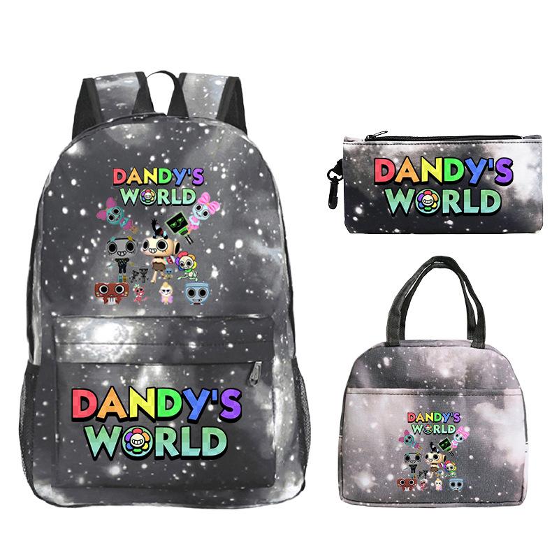 Dandy's World Game Merchandise Printed Children's School Bag Set Teen Backpack Three-piece Set