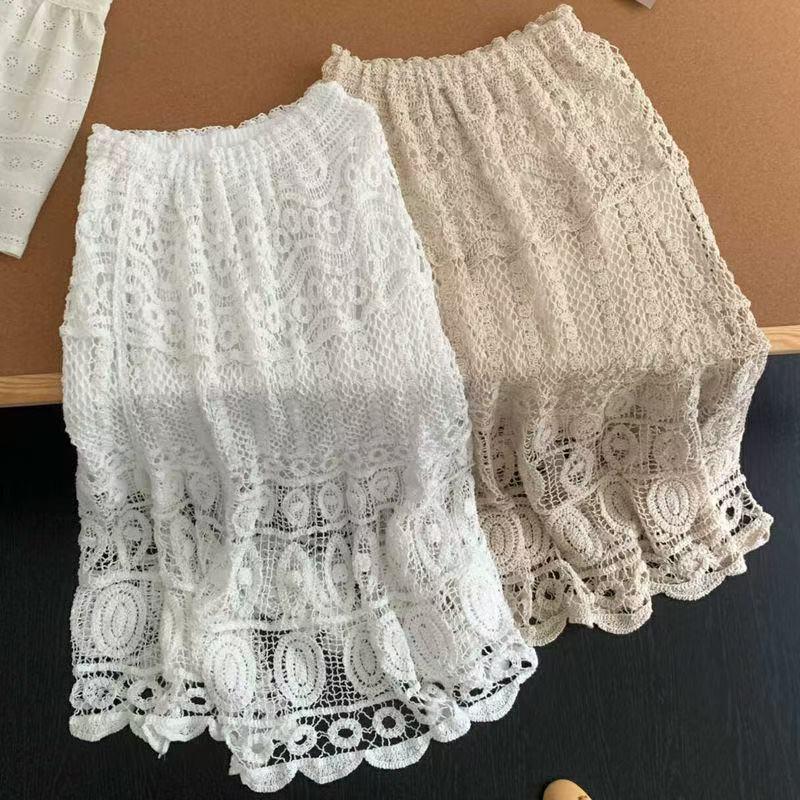 Bohemian Crochet High-Waist Hip-Hugging Midi Skirt for Women