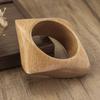 Geometric Wood Grain Bangle Square Burlywood Hand Ring Simple Wooden Bracelet  Unisex