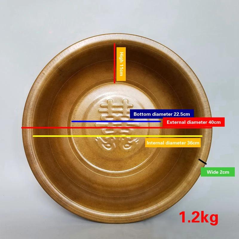 Pure Copper Handmade Thickened Brass Basin Old Copper Basin Carbon Furnace Wash Basin Chinese Wedding Washbasin Carbon Brazier