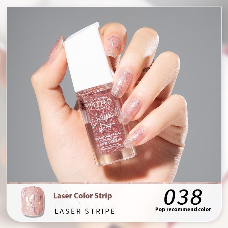 New KUDAN Diamond Realm Nail Polish No-Baking Quick Drying 10ml Tear Light Fragrance Summer