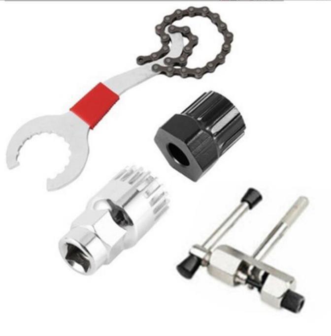Bicycle Multi-Tool: Middle Shaft, Flywheel, Chain, and Crank Remover