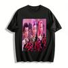 Cool Girl Group Print T-shirt Trendy Anime Idol Theme Loose Casual Top For Men And Women Pure Cotton T-shirt