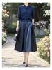 2025 Chinese-Style Two-Piece Set: Knitted Sweater & Midi Skirt for Middle-Aged Women