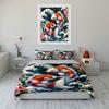 Koi Fish Artistic Decor Set Soft Comfortable Duvet Cover Bedding Set Included 1*Duvet Cover & 2*Pillowcases, Gift