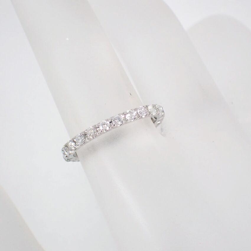 [Used] Pt900 Diamond Half Eternity Ring / Size 8 / j54-8