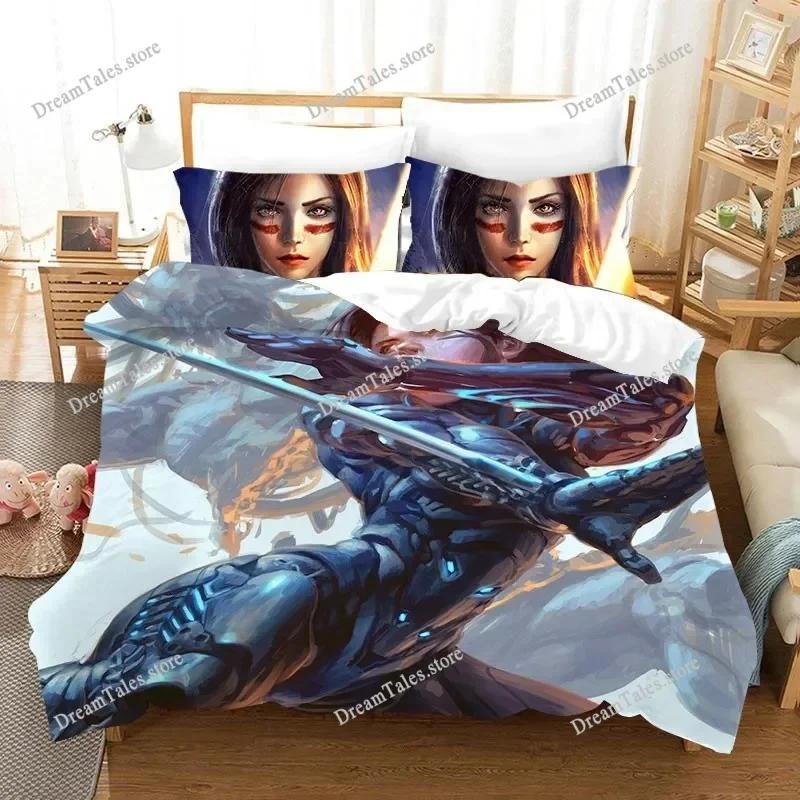 3D Print Movie ALITA Pattern Bedding Set Boys Girls Twin Queen King Size Duvet Cover Pillowcase Bed Boys Adult Home Textile