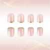 24 stycken korta fyrkantiga lösnaglar, återanvändbara konstgjorda naglar, glansiga påklistringsnaglar, fransk tipp, press-on-naglar för kvinnor